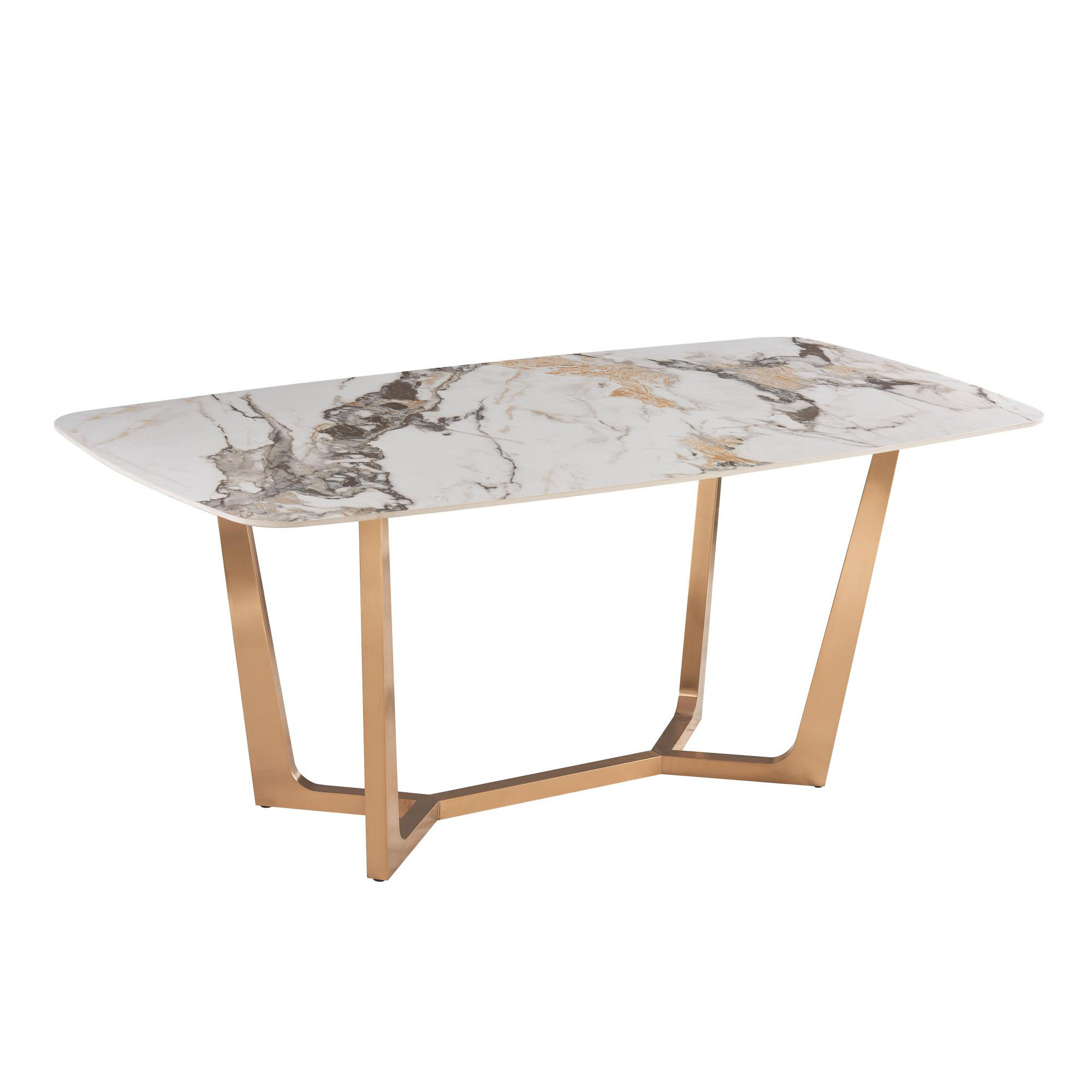 Стол обеденный IST-CASA Ланс Мат DT-2852L, размер 180х90х75 см, цвет: белый мрамор|матовое золото (DT-2852L.3casa)DT-2852L.3casa Стол обеденный IST-CASA Ланс Мат DT-2852L, размер 180х90х75 см, цвет: белый мрамор|матовое золото (DT-2852L.3casa)DT-2852L.3casa