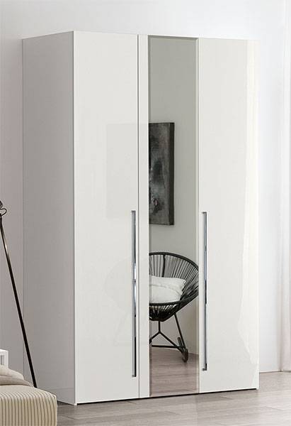 Шкаф платяной Dama Bianca, 2-х дверный, с двумя зеркалами, цвет: белый лак, 93x60x228 см (140AR2.08BI)140AR2.08BI
