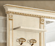 Комплект карнизов для стеновой панели 60+40+60 Prama Palazzo Ducale laccato, цвет: белый с золотом, 200x214 см (71BO86)71BO86