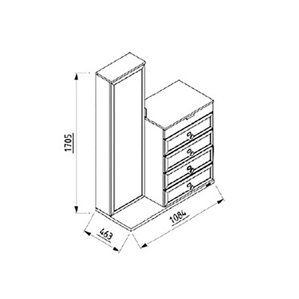 Стол туалетный-комод Bellona Mavenna, размер 108x46x171 см (MAVN-23)MAVN-23 Стол туалетный-комод Bellona Mavenna, размер 108x46x171 см (MAVN-23)MAVN-23
