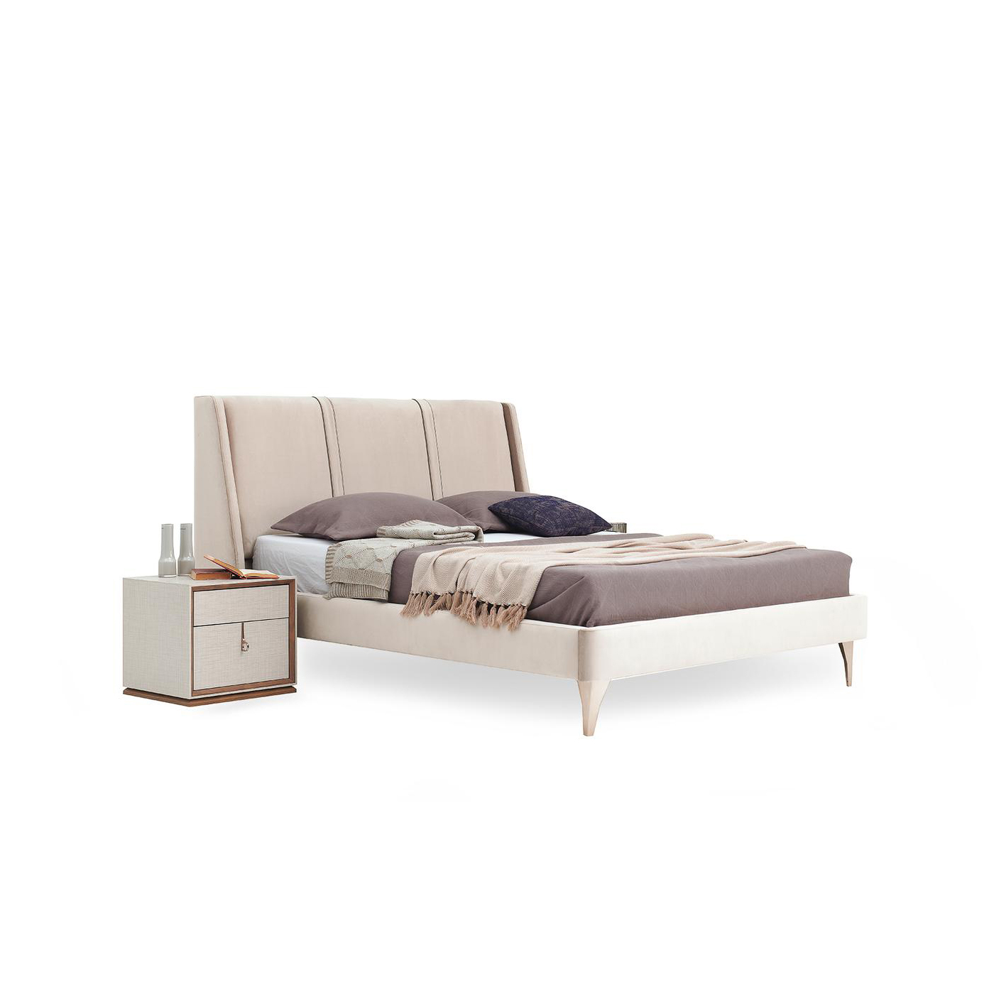 Кровать Enza Home Netha, двуспальная, 180х200 см, ткань 22102 Cream Кровать Enza Home Netha, двуспальная, 180х200 см, ткань 22102 Cream