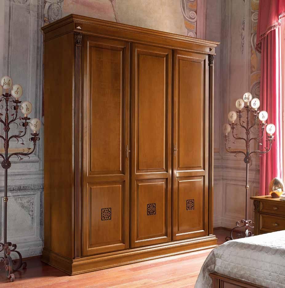 Шкаф платяной Claudio Saoncella Puccini, 3-х дверный  без зеркал, 200x65x240 см, цвет:  вишня / белый с золотом (44583)44583