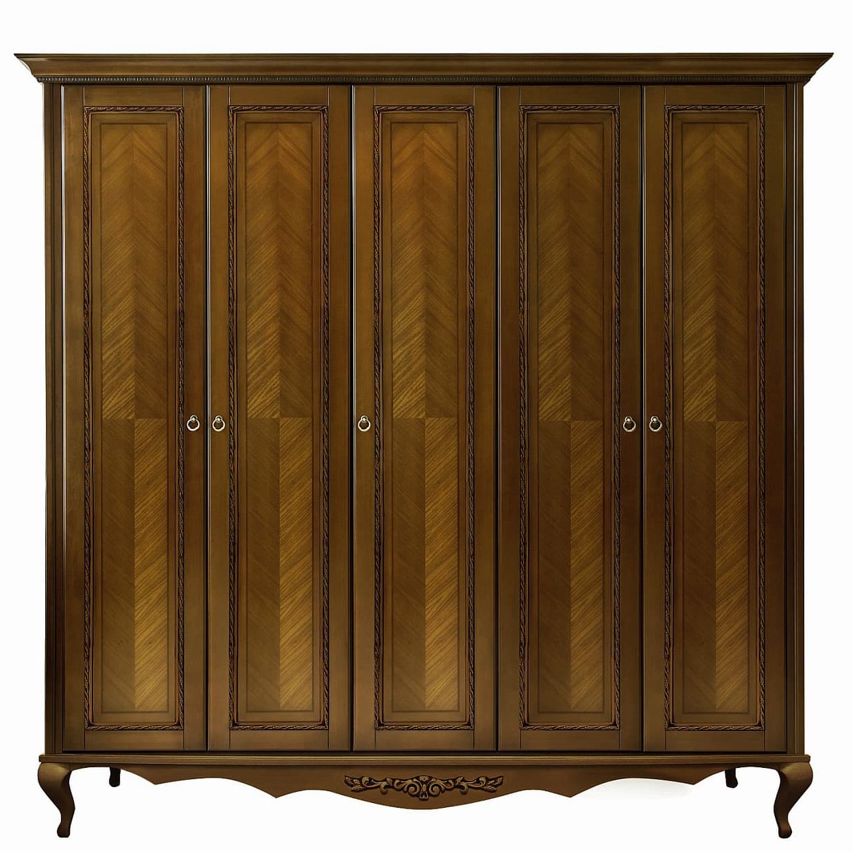 Шкаф платяной Timber Неаполь, 5-ти дверный 249x65x227 см цвет: орех (T-525Д)T-525Д