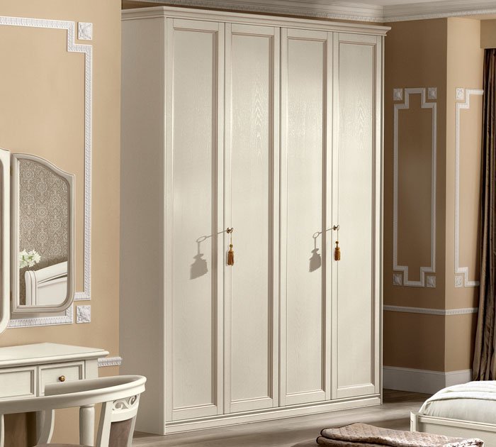 Шкаф платяной Nostalgia Bianco Antico, 5-ти дверный, цвет: белый антик, 243x64x250 см (085AR5.01BA)085AR5.01BA