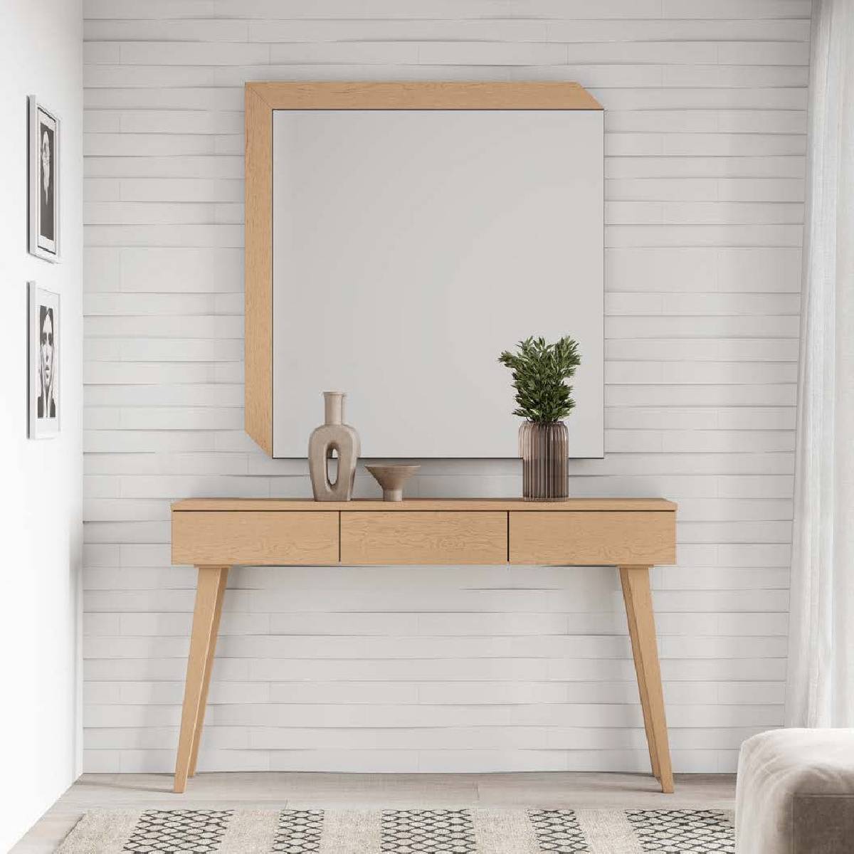 Консоль Disemobel Kendra, 140x28x80 см, цвет Roble Seda| Roble Seda (4086)4086