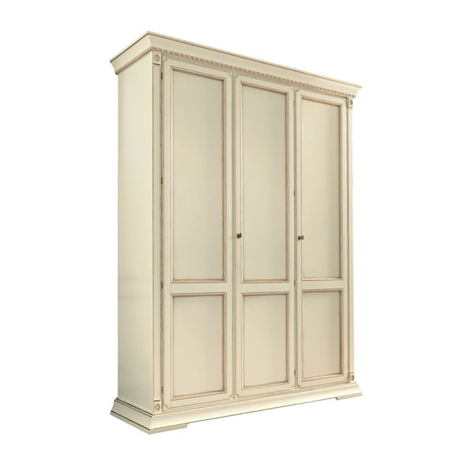 Шкаф платяной Prama Palazzo Ducale laccato, 3-х дверный, без зеркал, цвет: белый с золотом, 176x68x240 см (71BO03AR)71BO03AR