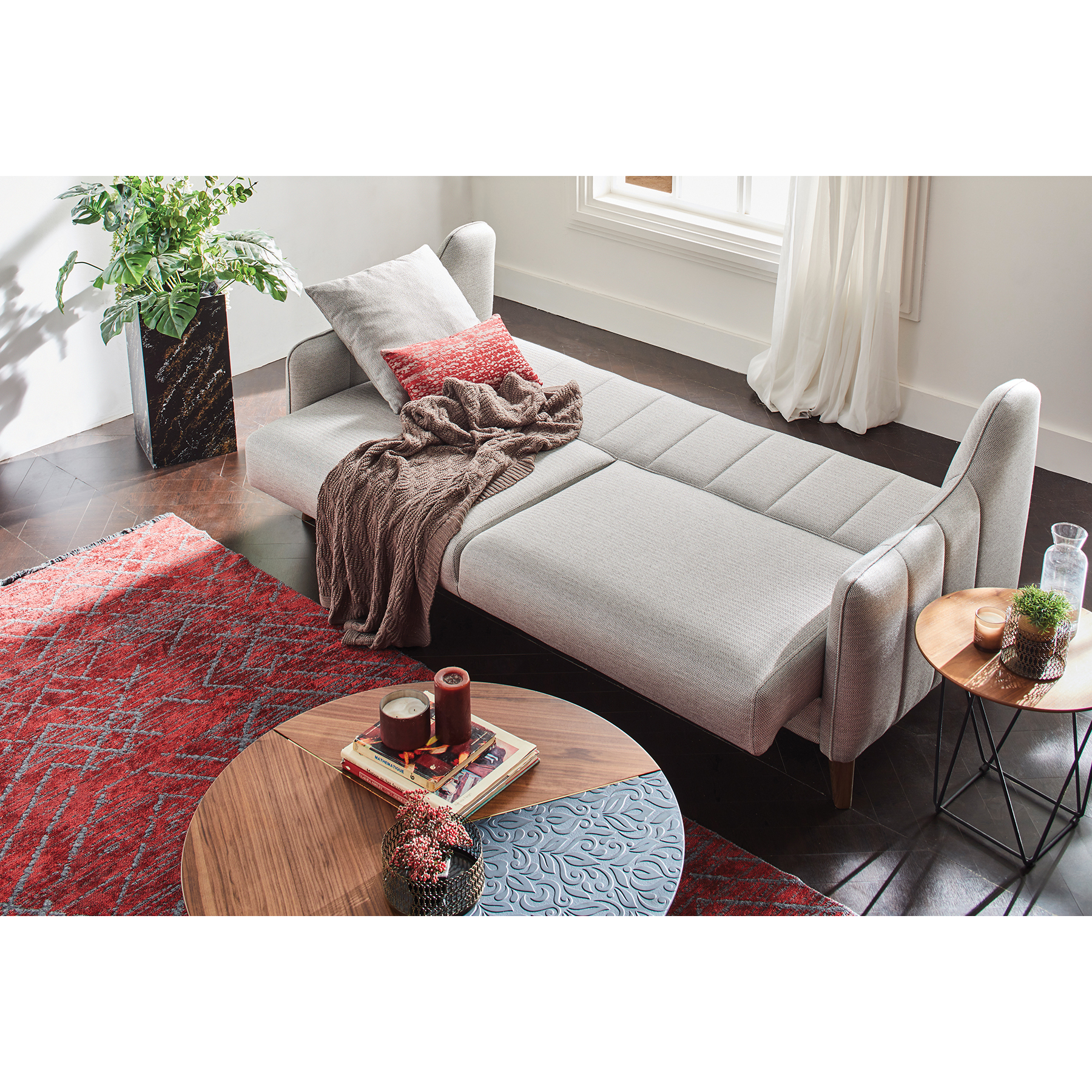 Диван-кровать Enza Home Fabia, трёхместный, размер 215х92х84 см