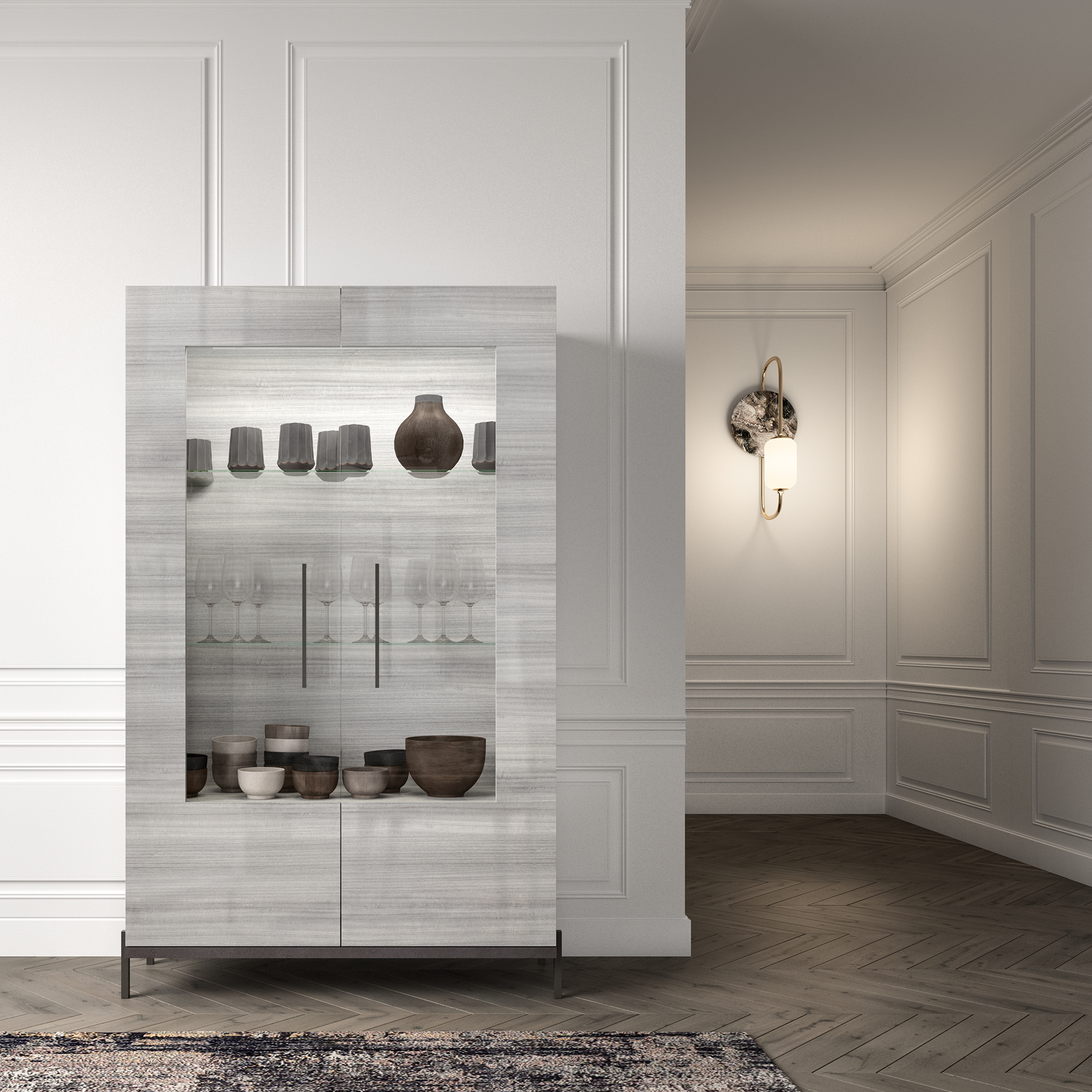Витрина Status Mia, двухдверная, с подсветкой, цвет Grey, 119x43x192 см (MIDGRV201)MIDGRV201 Витрина Status Mia, двухдверная, с подсветкой, цвет Grey, 119x43x192 см (MIDGRV201)MIDGRV201