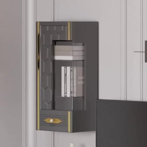 Шкаф навесной Веллона Алено, цвет: графит с золотом, 40x5x90 см (ВЕЛГМР-05)ВЕЛГМР-05
