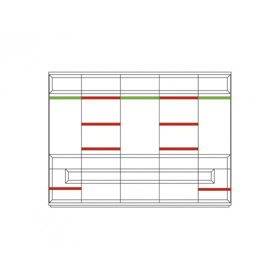 Шкаф Mebin Verano, 5 дверный, размер: 285х62х210, цвет: античный орех+черный (Szafa V)Szafa V
