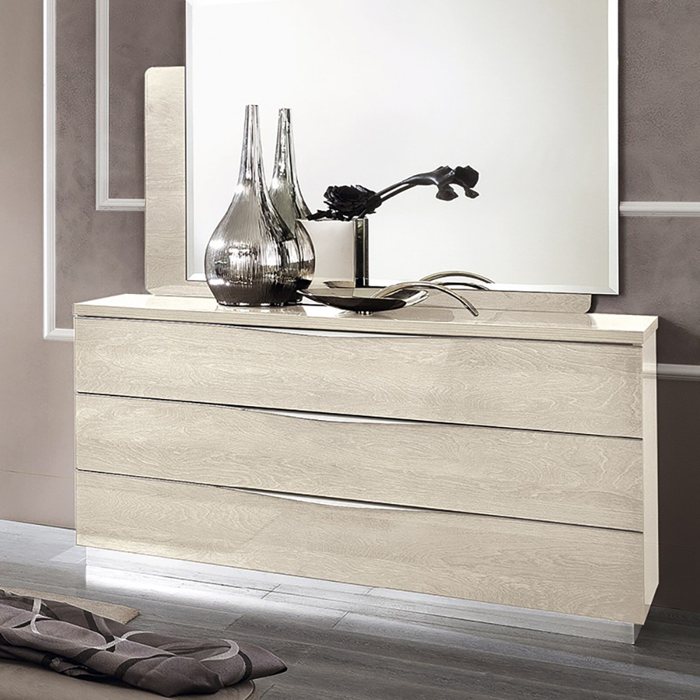 Комод 3 ящика Camelgroup Platinum sabbia, цвет: янтарная береза, 135x49x75 см (136CMS.03BS)136CMS.03BS