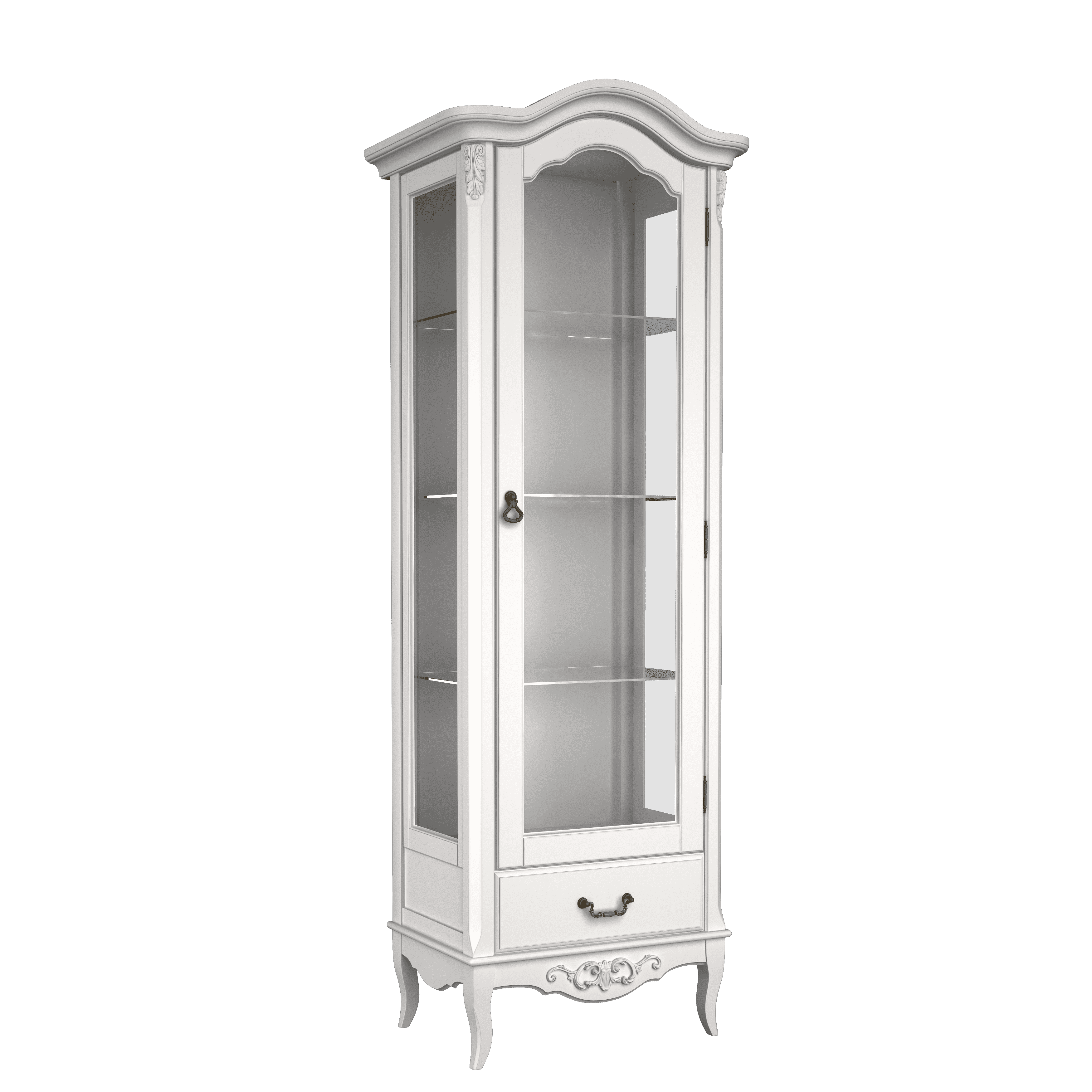 Витрина Aletan Provence, однодверная, правая, цвет: слоновая кость-золото, 70х44х203 см (B601G)*B601G