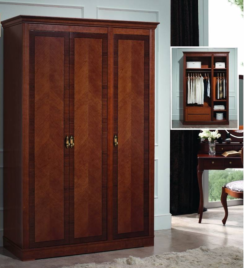 Шкаф платяной Panamar Classico 3-х дверный, цвет: орех | черешня, 146x61x225 см (875.003.P)875.003.P Шкаф платяной Panamar Classico 3-х дверный, цвет: орех | черешня, 146x61x225 см (875.003.P)875.003.P