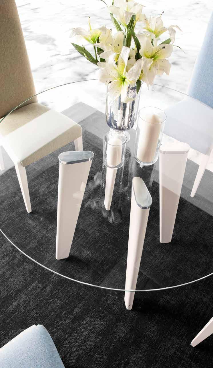 Стол обеденный Anabel, круглый со стеклянной столешницей, цвет: lino, 120x120x76 см (MEC002)MEC002