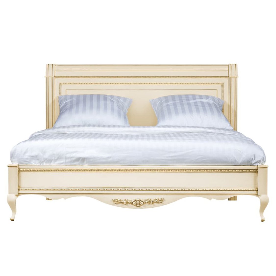 Кровать Timber Неаполь, двуспальная 180x200 см, цвет: ваниль с золотом (Т-538/VO)Т-538