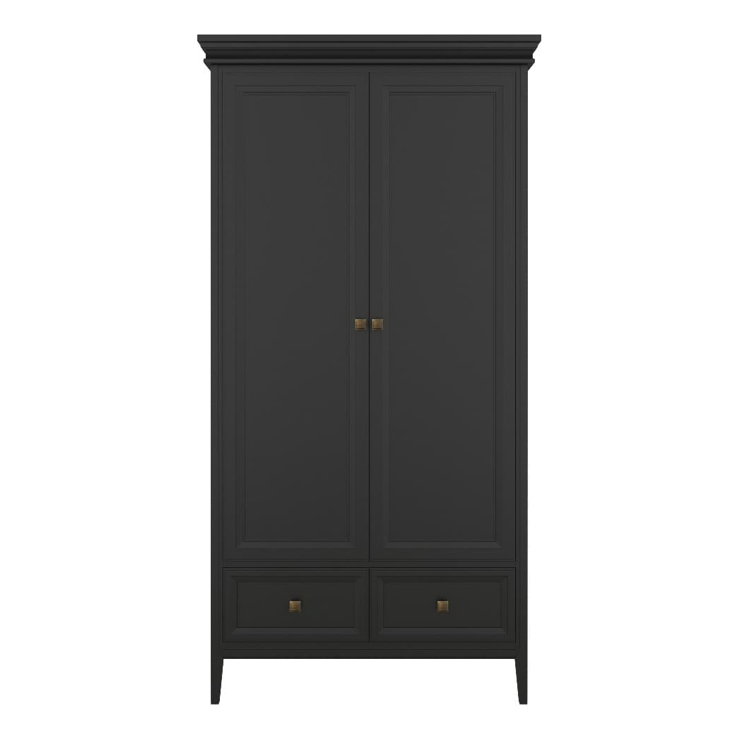 Шкаф платяной Tesoro Black, двухдверный, 107х58х206 см, цвет: черный (T802BL)T802BL