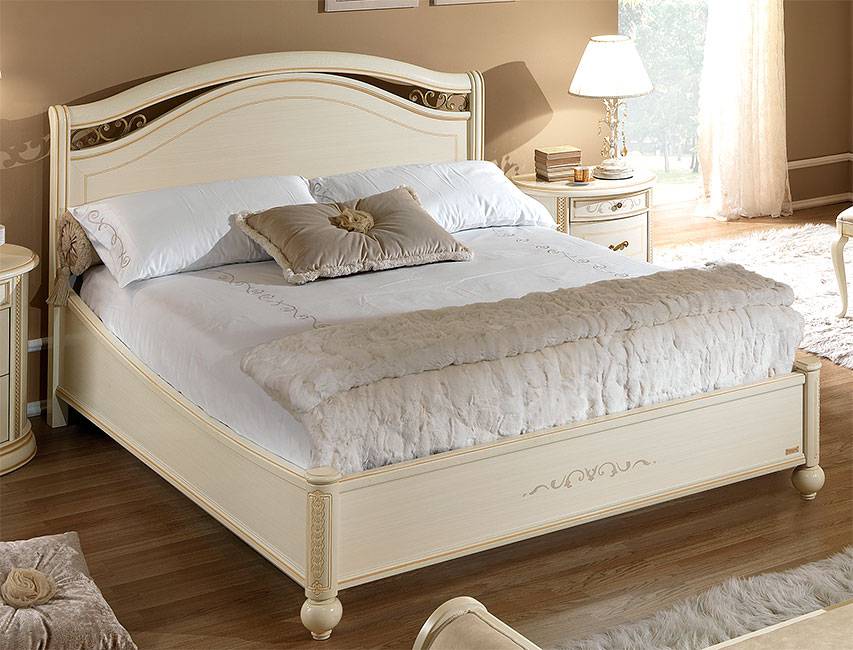 Кровать Siena Avorio двуспальная, без изножья, цвет: слоновая кость, 180x200 см (112LET.04AV)112LET.04AV
