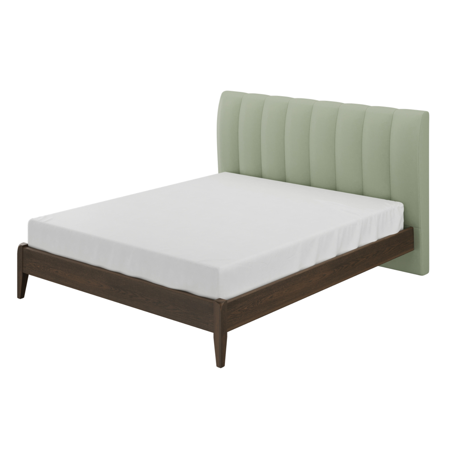 Кровать Bravo Джали, двуспальная, 160х200 см, спинка: зелёный самшит/вертикаль, каркас: дуб коньяк