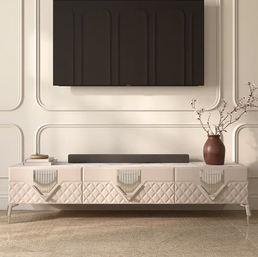 Тумба ТВ Веллона Мистрано, цвет: Кашемир с серебром, 183x52x43.5 см (ВЕЛГСВ-04)ВЕЛГСВ-04