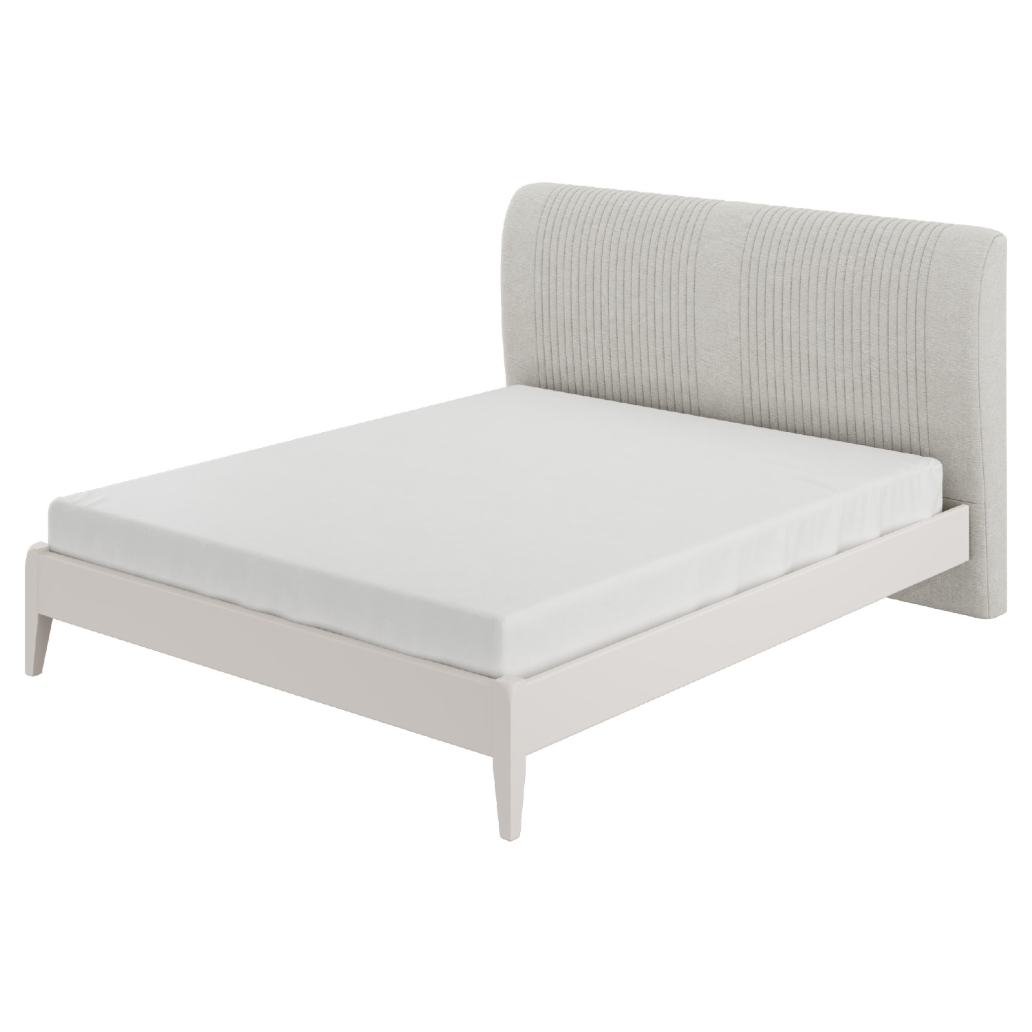 Кровать Bravo Джали, двуспальная, 160х200 см, спинка: перламутровый/полоса, каркас: льняной