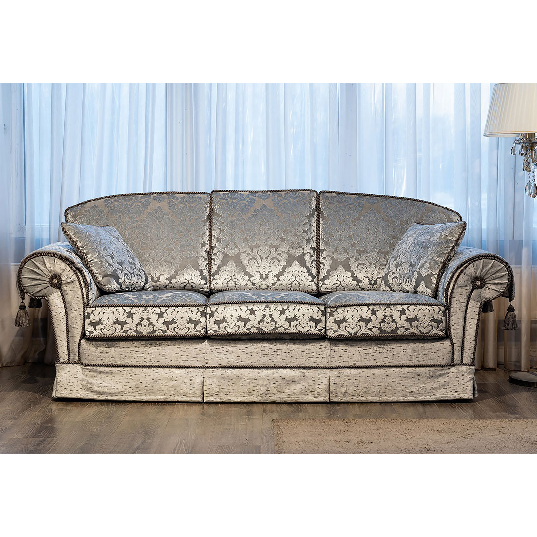 Диван-кровать 3-х местный Nostalgia Camelgroup, ткань Emporia/Plain, Lumina plain/Damask Lumina Cat.F, размер 220x95x95 см