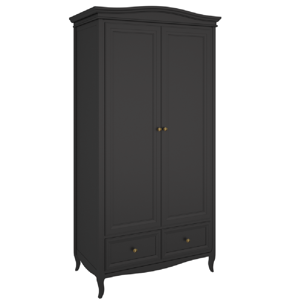 Шкаф 2-х дверный Aletan Majessa, 105х58х211 см, цвет: чёрный (M802BL )M802BL Шкаф 2-х дверный Aletan Majessa, 105х58х211 см, цвет: чёрный (M802BL )M802BL