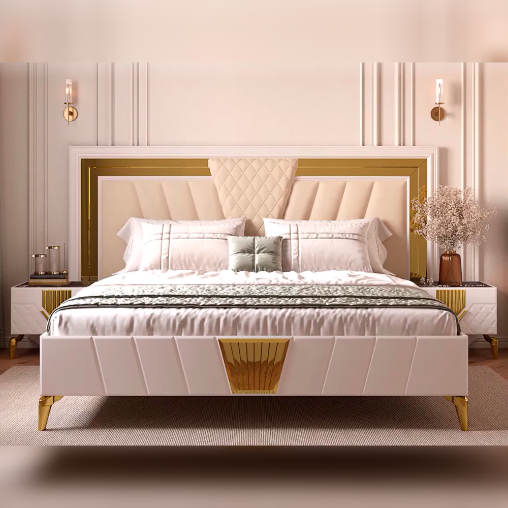 Кровать Веллона Мистрано 180х200 с основанием, цвет: Кашемир с золотом, 241x210x130 см (ВЕЛСВЛ-03)ВЕЛСВЛ-03