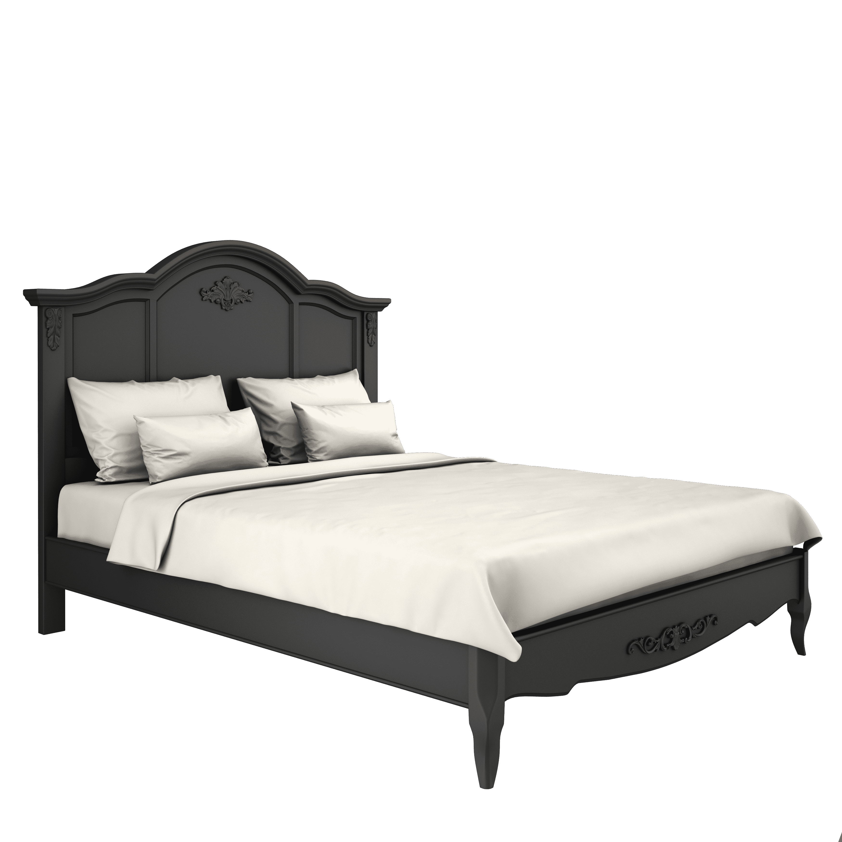 Кровать Aletan Provence, двуспальная, 180x200 см, цвет: черный, размер 198х211х129 см (B208BL)B208BL