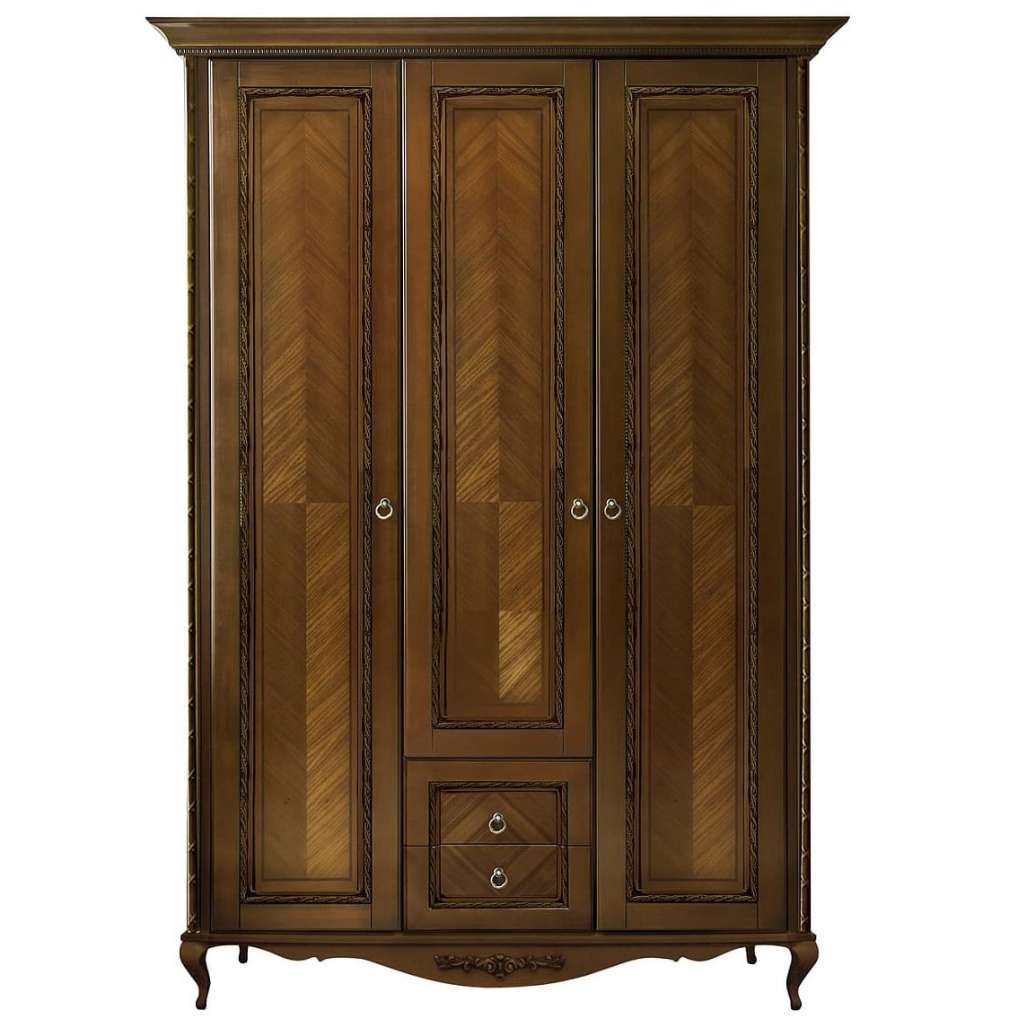 Шкаф платяной Timber Неаполь, 3-х дверный 159x65x227 см цвет: орех (T-523Д)T-523Д