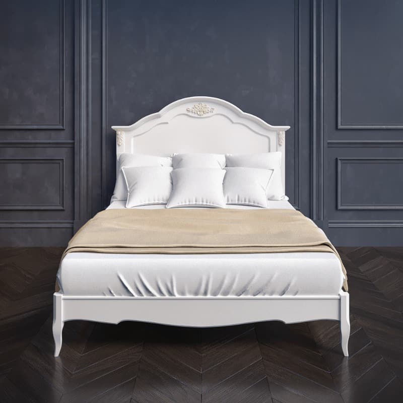 Кровать Aletan Provence, полуторная, 140x200 см, цвет: слоновая кость-золото (B204G)B204G Кровать Aletan Provence, полуторная, 140x200 см, цвет: слоновая кость-золото (B204G)B204G