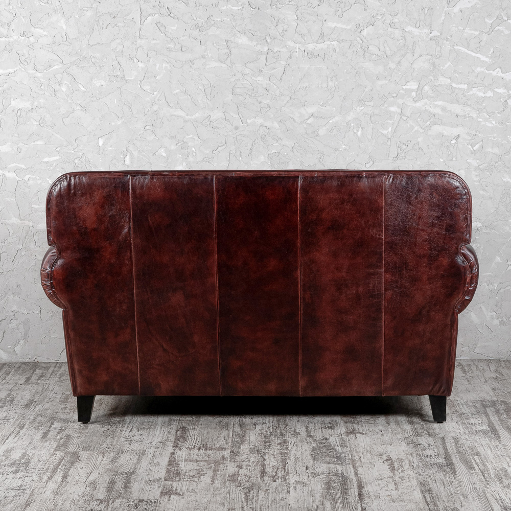 Диван кожаный Gandy Elegant, бордовый, размер 150х77х90 (02160)02160