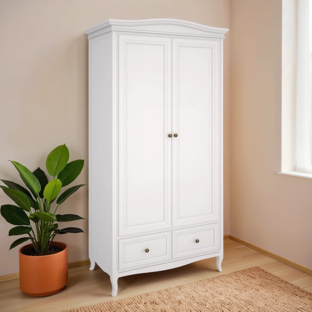 Шкаф 2-х дверный Aletan Majessa, 105х58х211 см, цвет: белый (M802W)M802W Шкаф 2-х дверный Aletan Majessa, 105х58х211 см, цвет: белый (M802W)M802W