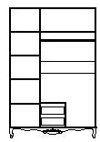 Шкаф платяной Timber Неаполь, 3-х дверный с зеркалом 159x65x227 см цвет: орех (T-523)T-523