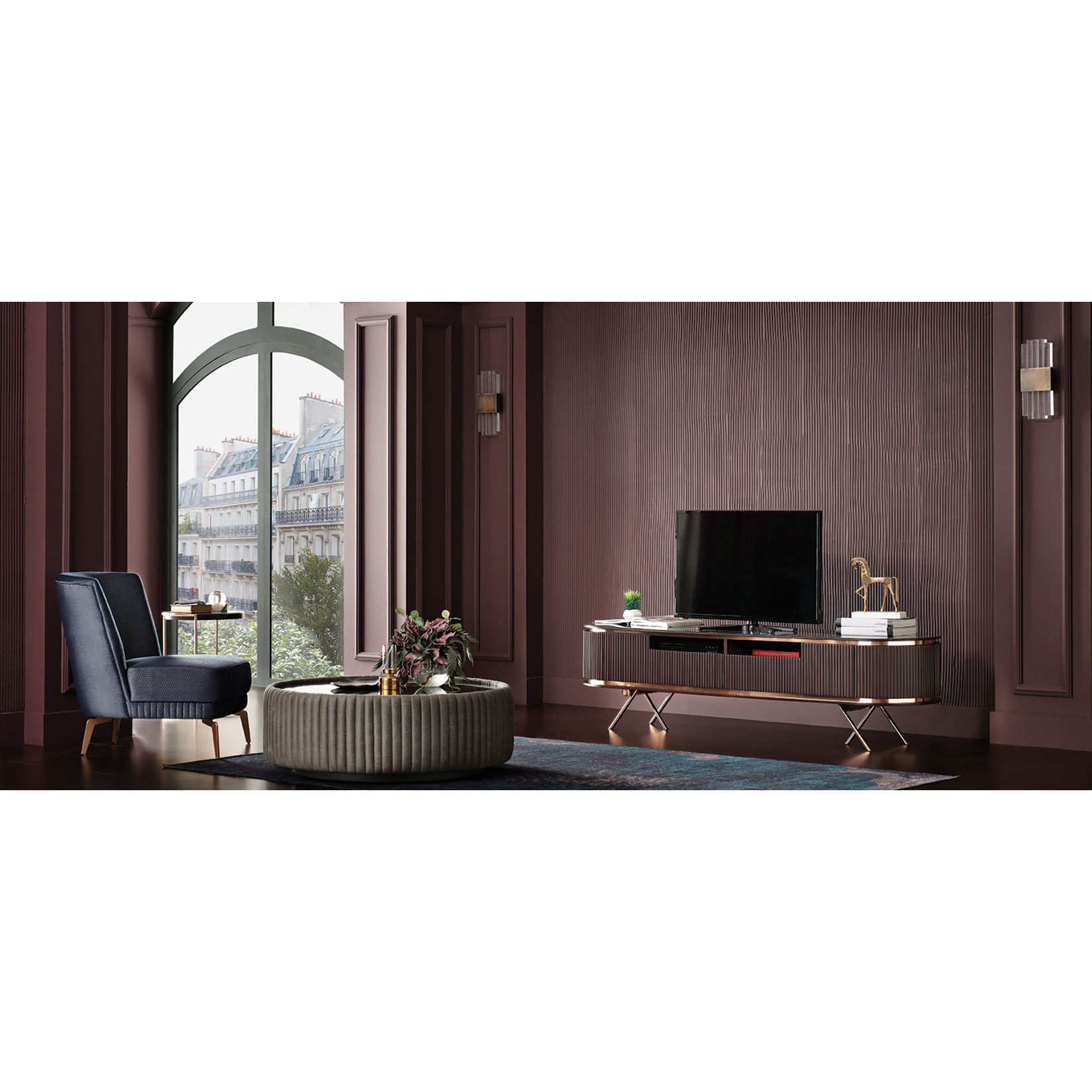 Стол журнальный Enza Home Vienna, приставной, размер 47х47х45 см, цвет бордовый