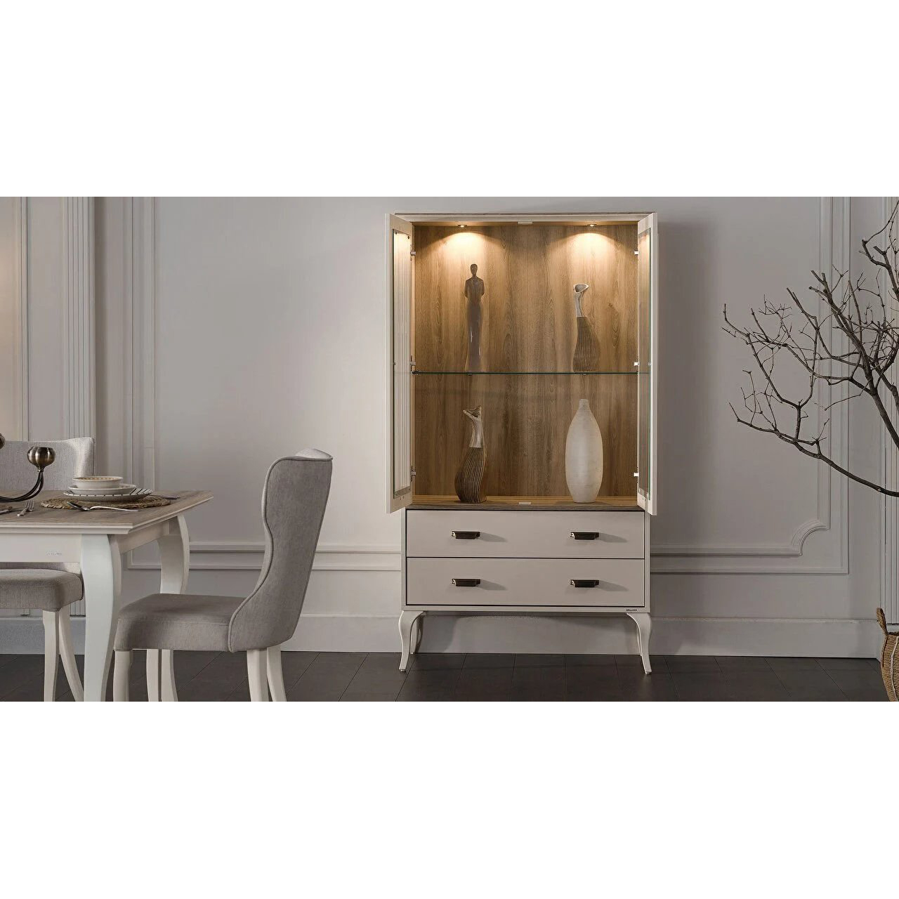 Витрина Bellona Andera 2-х дверная, размер 98x45x173 см (ANDR-13)ANDR-13 Витрина Bellona Andera 2-х дверная, размер 98x45x173 см (ANDR-13)ANDR-13