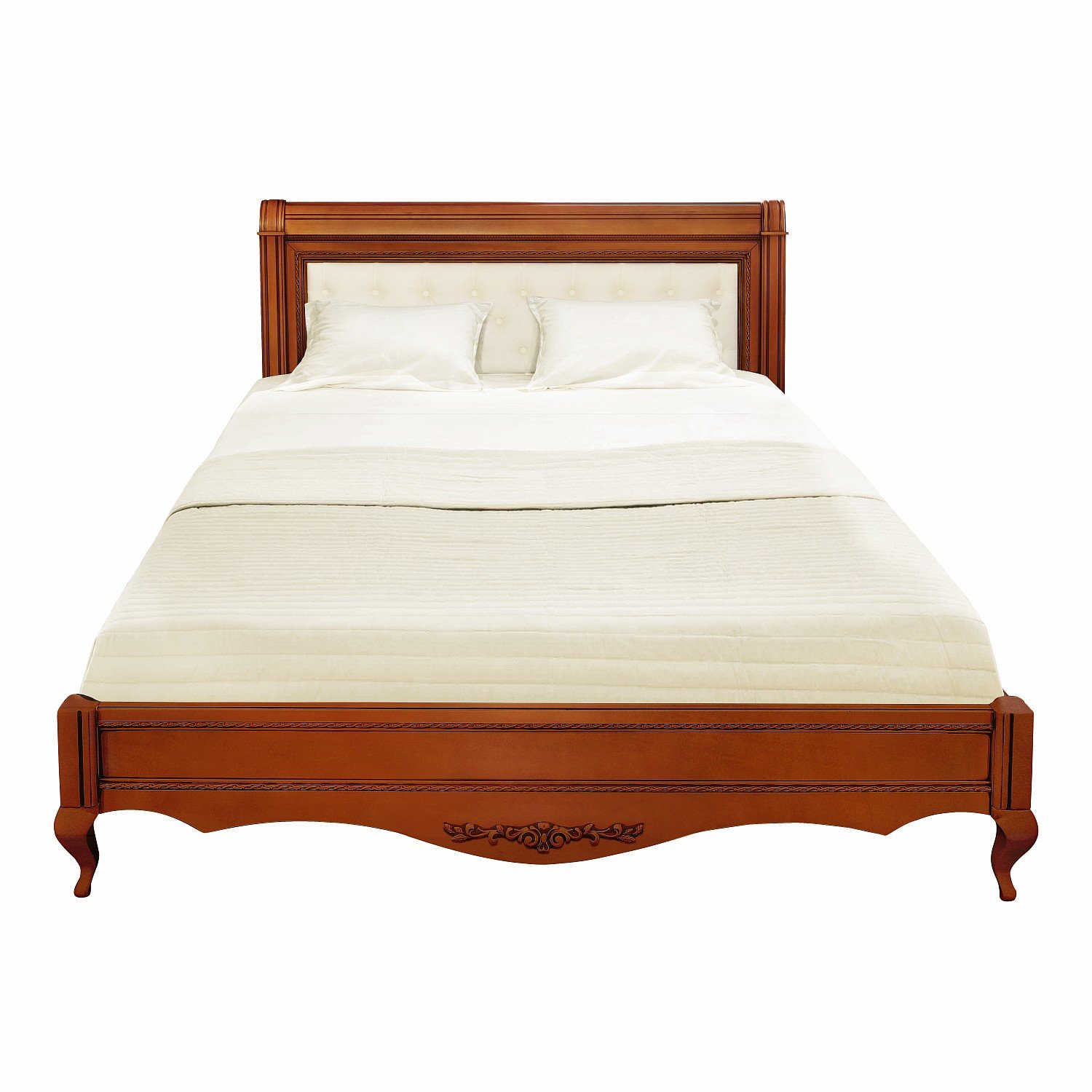 Кровать Timber Неаполь, двуспальная с мягким изголовьем 180x200 см цвет: янтарь (T-528)T-528