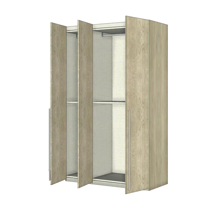 Шкаф платяной Ambra, 3-х дверный, без зеркал, цвет: янтарная береза, 140x61x228 см (148AR3.03AV)148AR3.03AV