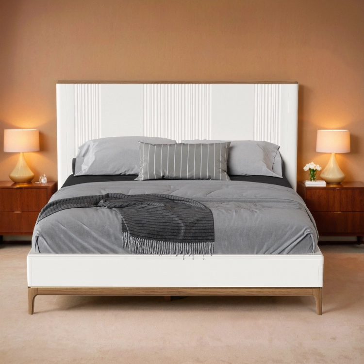 Кровать полуторная Bari White, 140x200 см, цвет: белый (BR204W)BR204W Кровать полуторная Bari White, 140x200 см, цвет: белый (BR204W)BR204W