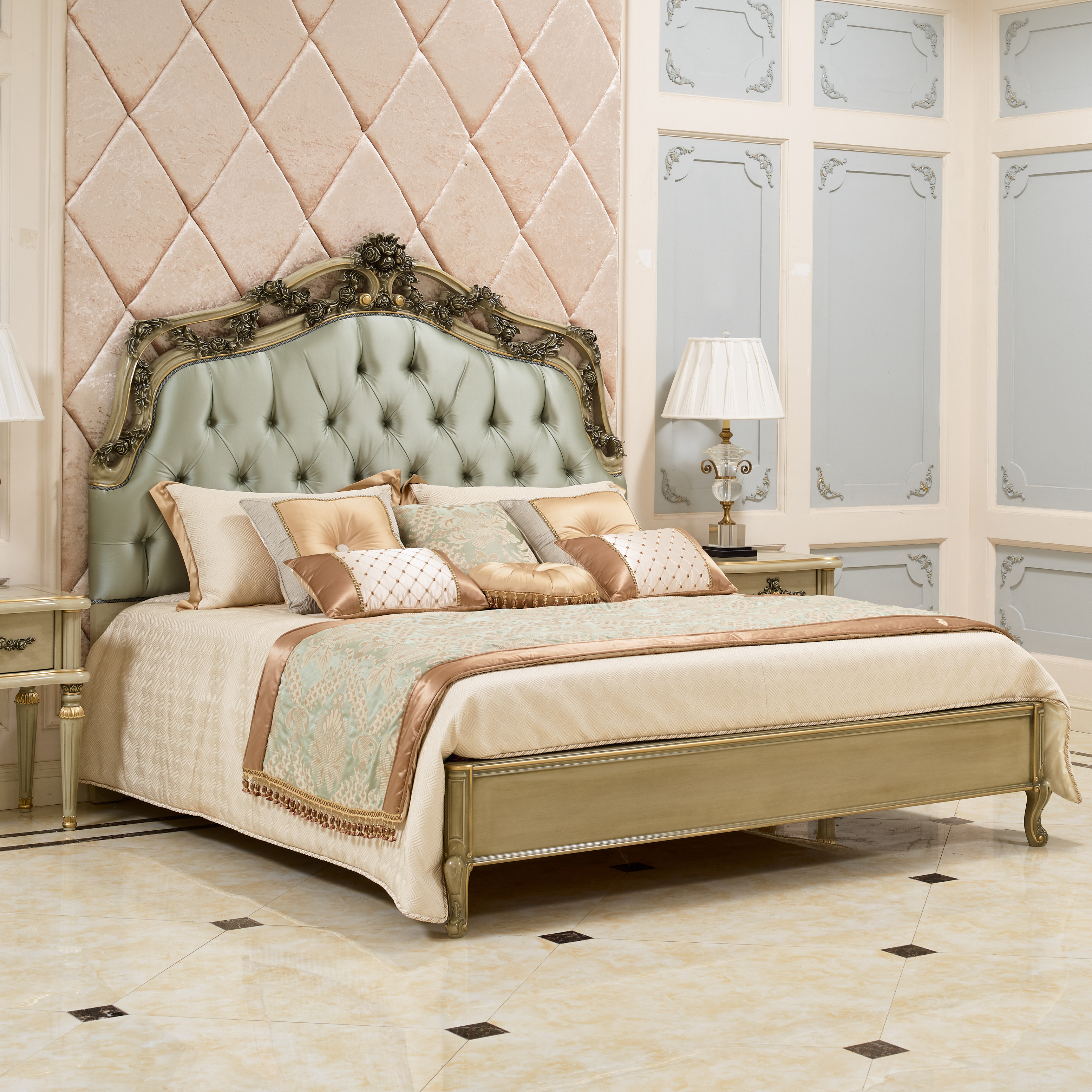 Кровать APHome Astoria Olive 160*200 см 8305B1601, размер 180x210x160 см, цвет: оливковый (0030593105)0030593105