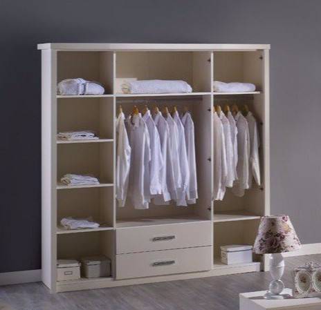 Шкаф для одежды Bellona Mira, четырехдверный, цвет: белый (Mira-20-OP/22DVA2004OPOP)Mira-20-OP/22DVA2004OPOP