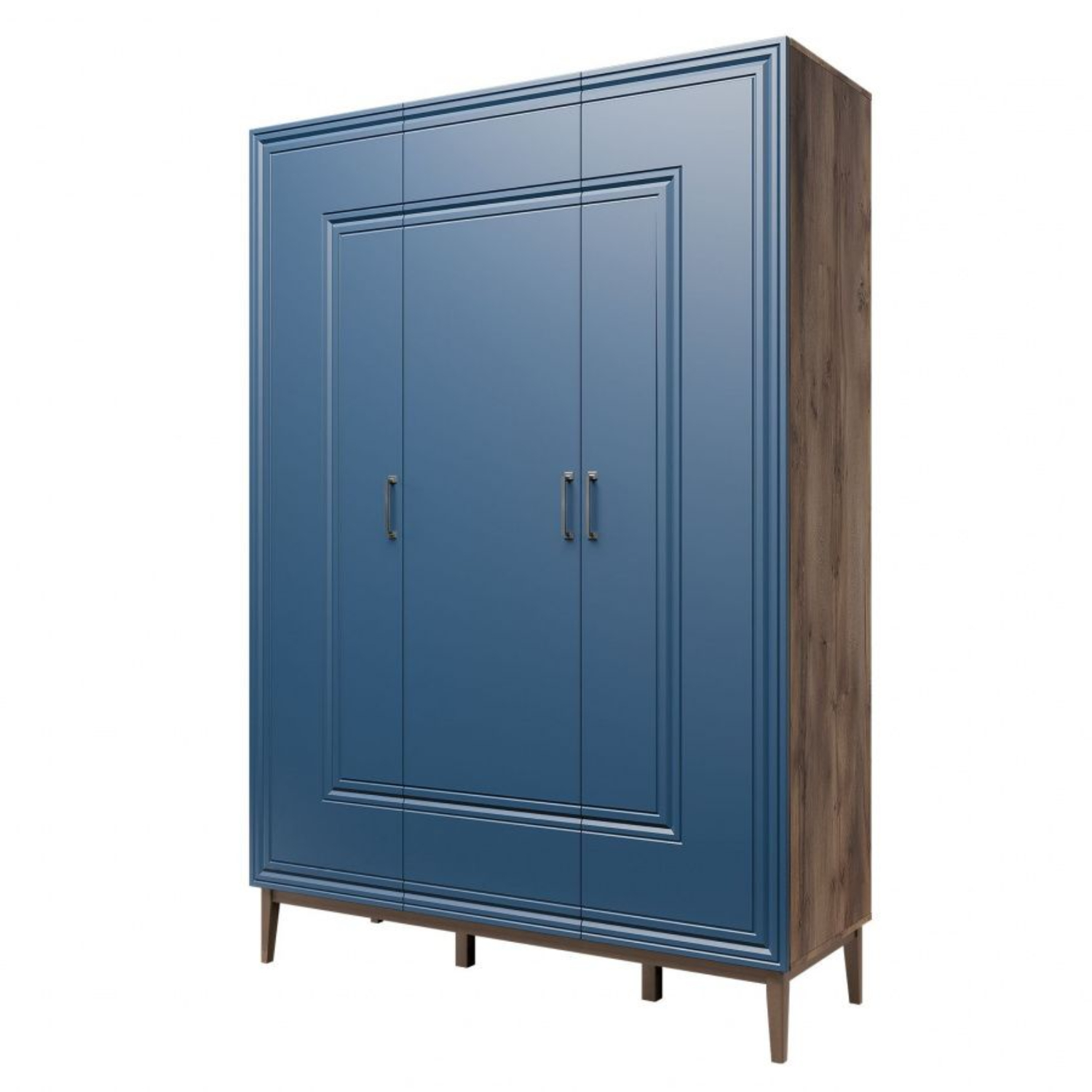 Шкаф платяной Bravo Гориция, трехдверный, цвет: сапфировый, размер 151х53х220 см
