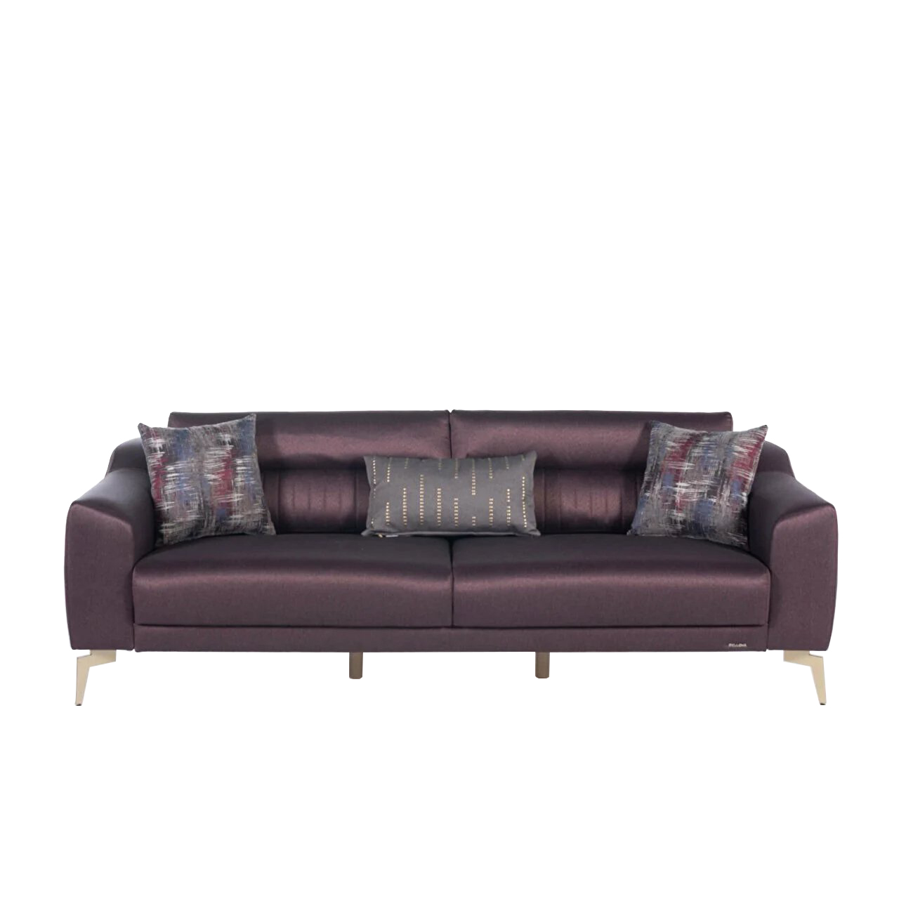 Диван-кровать 3х местный Bellona Fonte, цвет: коричнево-фиолетовый, ножки- беж, размер 225х100х80 см (FONT-03)FONT-03