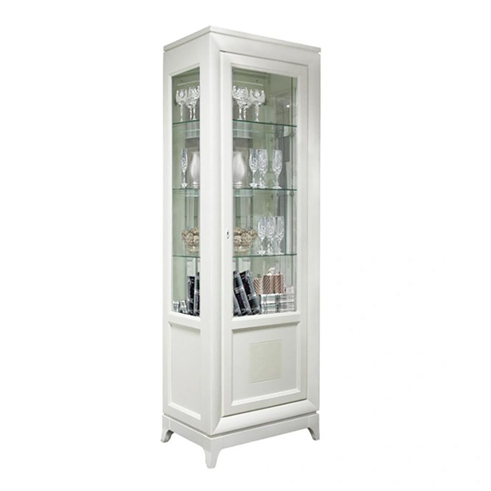 Витрина 1-дв правая Молодечномебеь Сабрина, 71x44x218 см. цвет: альба, (ММ-305-01/01)ММ-305-01
