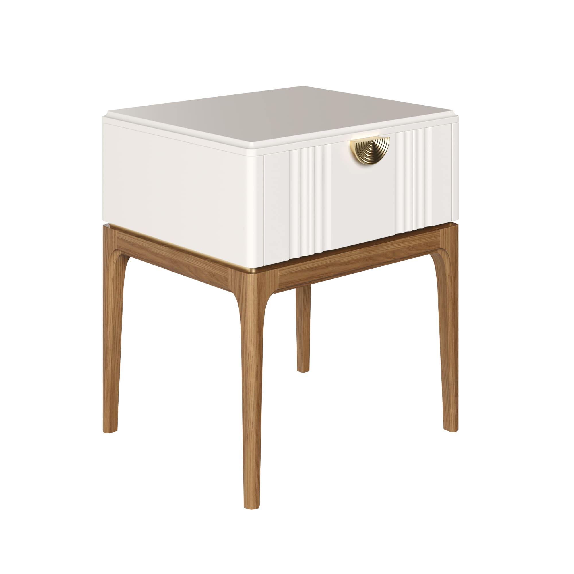 Тумбочка прикроватная Bari White, 1 ящик, 52х45х62 см, цвет: белый (BR301W)BR301W Тумбочка прикроватная Bari White, 1 ящик, 52х45х62 см, цвет: белый (BR301W)BR301W