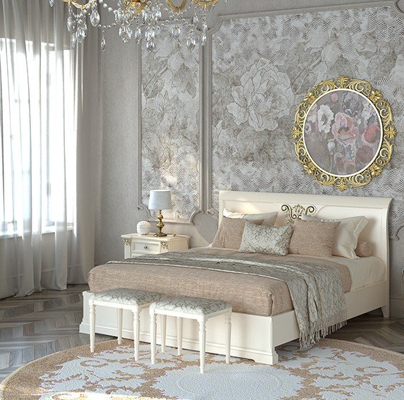 Кровать Claudio Saoncella Colosseo, двуспальная 160x200 см, цвет: вишня / белый34971