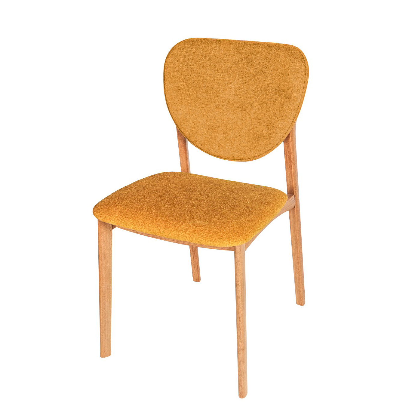 Стул Vissam Lester, мягкая спинка, цвет Дуб натуральный/патина темный орех, ткань 49 Букле Желтый, размер 54х47х83 см (22035.01.49)22035.01.49