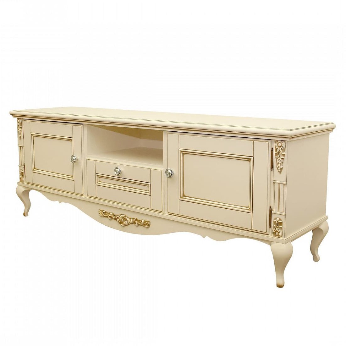 Тумба ТВ Timber Неаполь, 170x42x60 см, цвет: ваниль с золотом (Т-403/VO)T-403/VO Тумба ТВ Timber Неаполь, 170x42x60 см, цвет: ваниль с золотом (Т-403/VO)T-403/VO