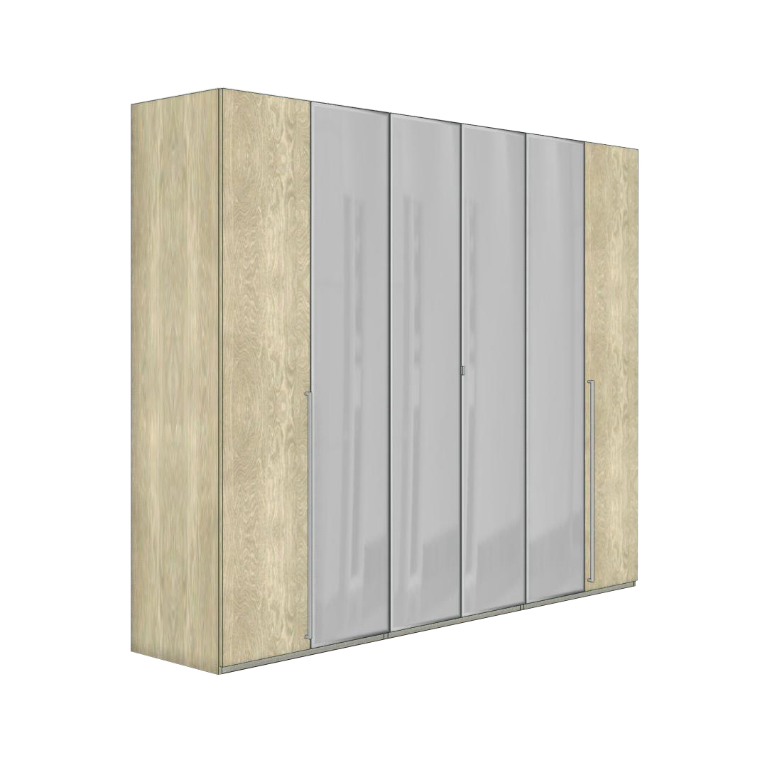 Шкаф платяной Ambra, 6-ти дверный, с зеркалами, цвет: янтарная береза, 278x61x228 см (148AR6.04AV)148AR6.04AV