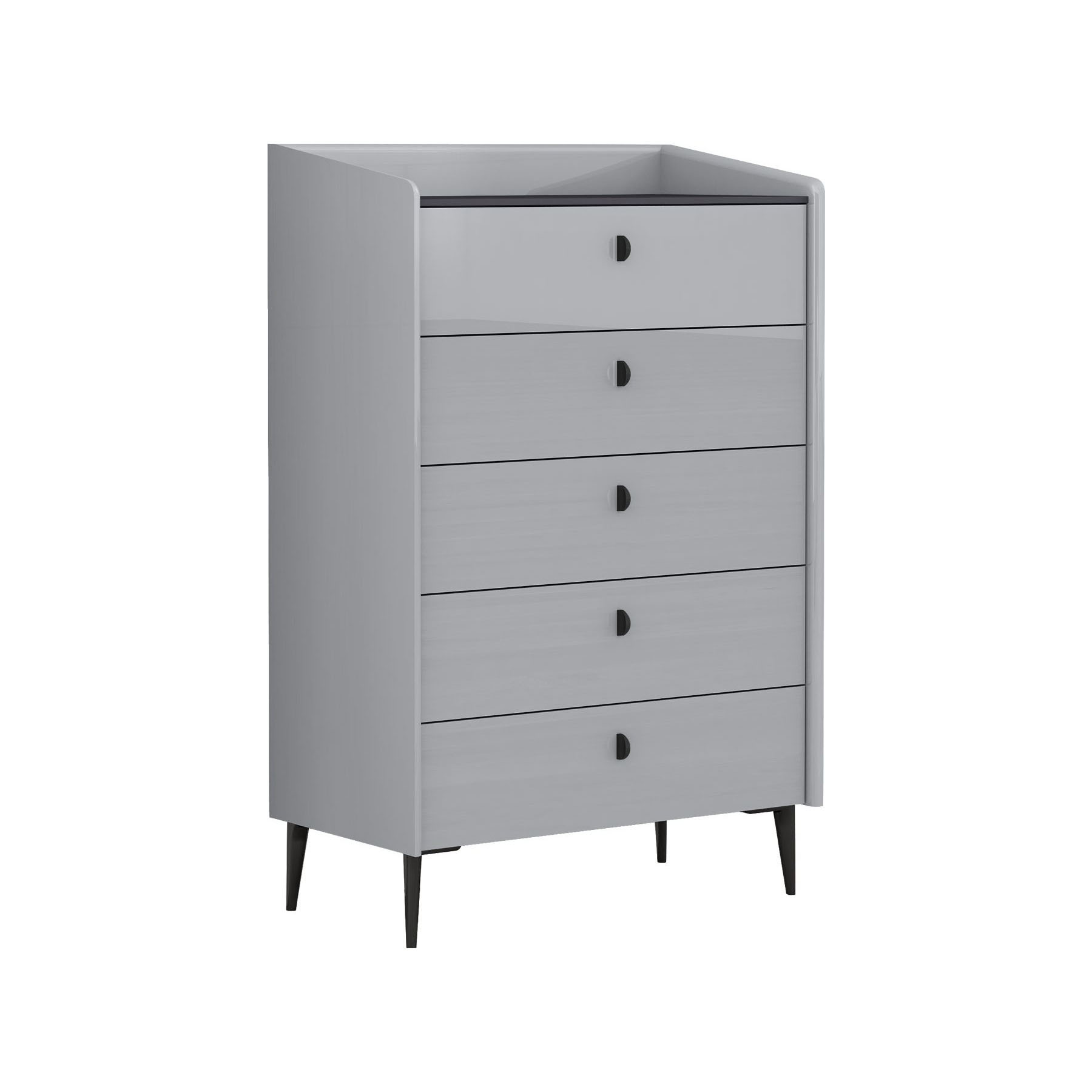 Комод 5 ящиков APHome Karla SB119CA-S, размер 79x44x123 см, цвет: серый (0050442630)0050442630