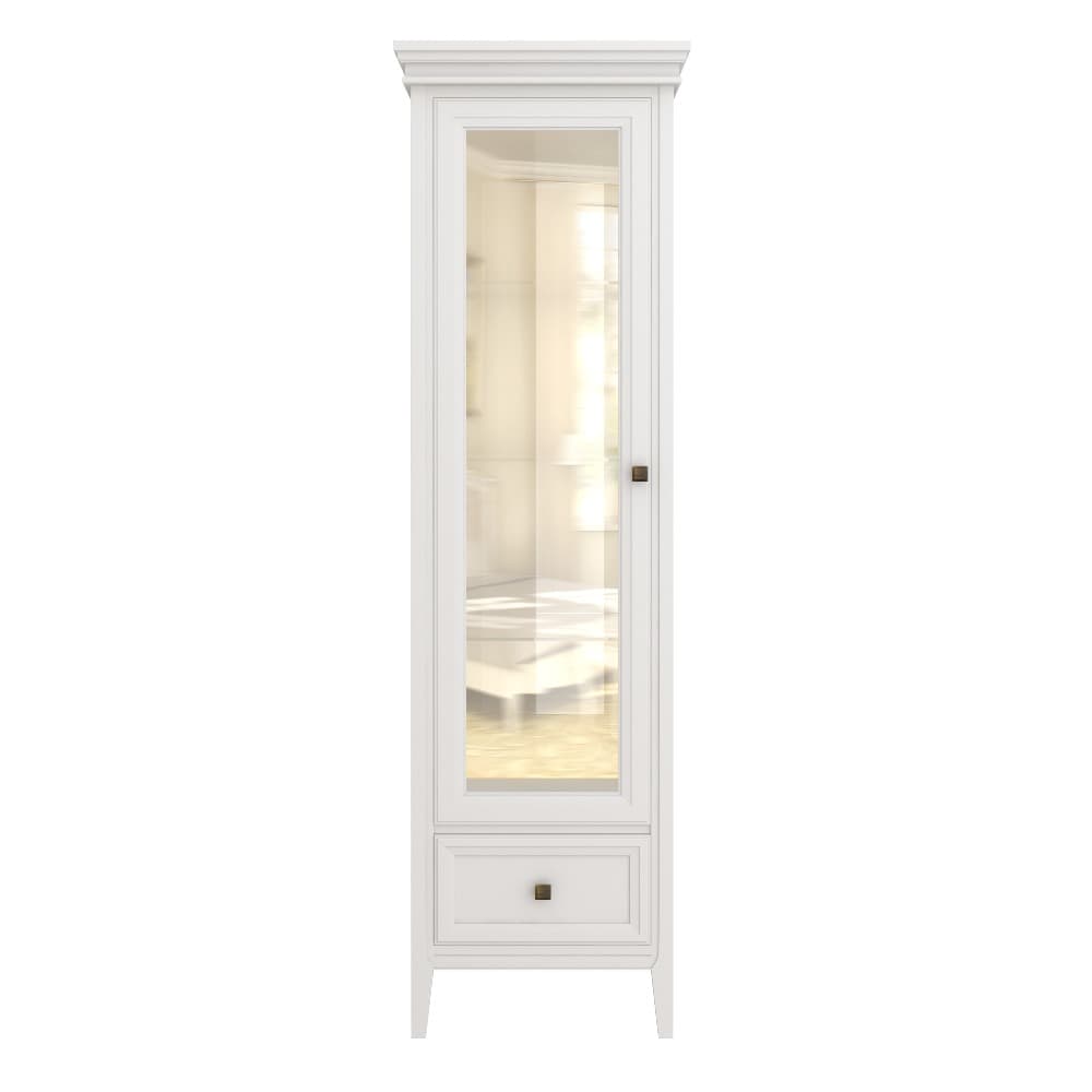 Витрина Tesoro White, однодверная, с зеркалом, правая, 65х40х211,5 см, цвет: белый (T601RW)T601RW